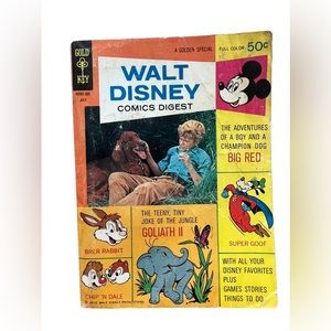 Walt Disney Comics Digest #7 Gold Key Comics July 1970 Mickey Mouse‎ Super Goof